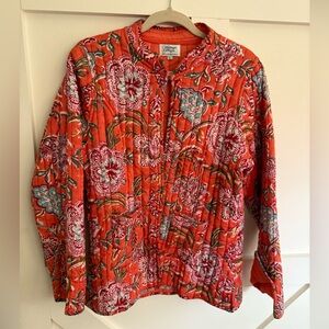 Vintage Ibiza Orange Floral Quilted Jacket